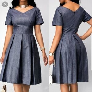 Vintage Style Denim Dress sz 18 NEW